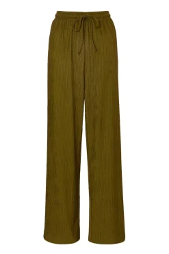Quiz Textured Palazzo Trousers Khaki Online