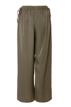 Quiz Tie Waist Palazzo Trousers Khaki Clearance