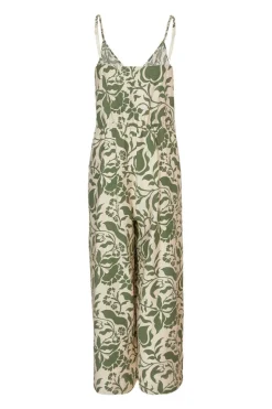 Quiz Khaki Tropical Print Jumpsuit Hot