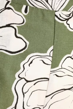 Quiz Khaki Tropical Print Shorts Clearance
