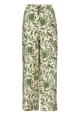 Quiz Khaki Tropical Print Trousers