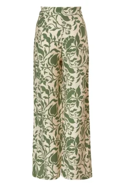 Quiz Khaki Tropical Print Trousers