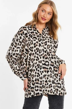 Quiz Leopard Print Oversized Blouse Outlet