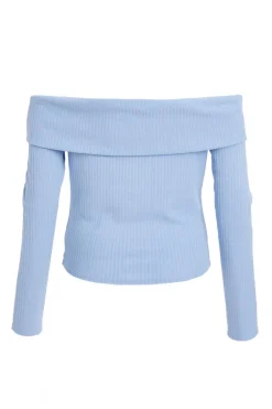 Quiz Bardot Top Light Blue Best