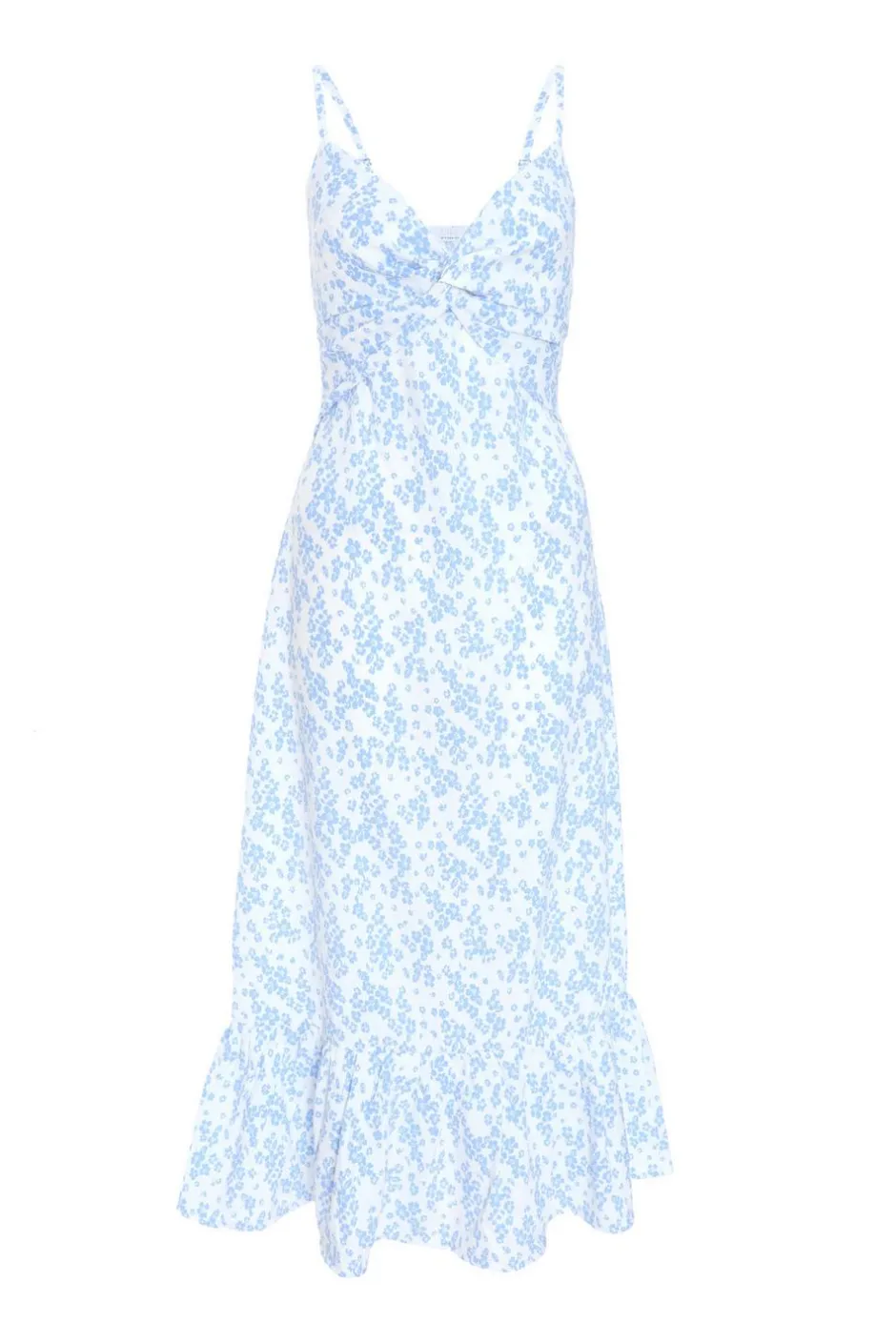 Quiz Light Blue Ditsy Floral Midi Dress Discount
