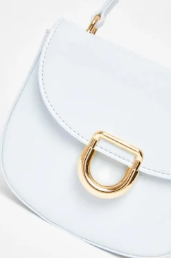 Quiz Light Faux Leather Top Handle Bag Blue Online