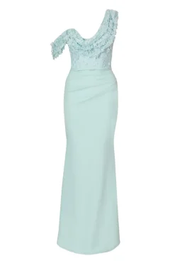 Quiz Floral Ruched Maxi Dress Light Blue Sale