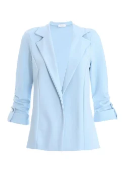 Quiz Light Blue Ruched Sleeve Blazer Outlet