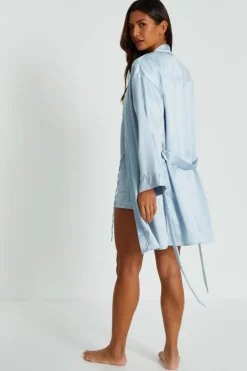 Quiz Light Blue Satin 'Bridesmaid' Robe Sale