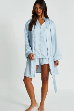 Quiz Light Blue Satin 'Bridesmaid' Robe Sale
