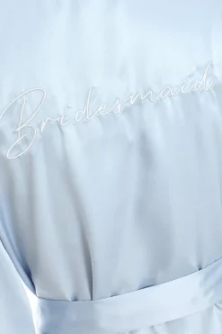 Quiz Light Blue Satin 'Bridesmaid' Robe Sale