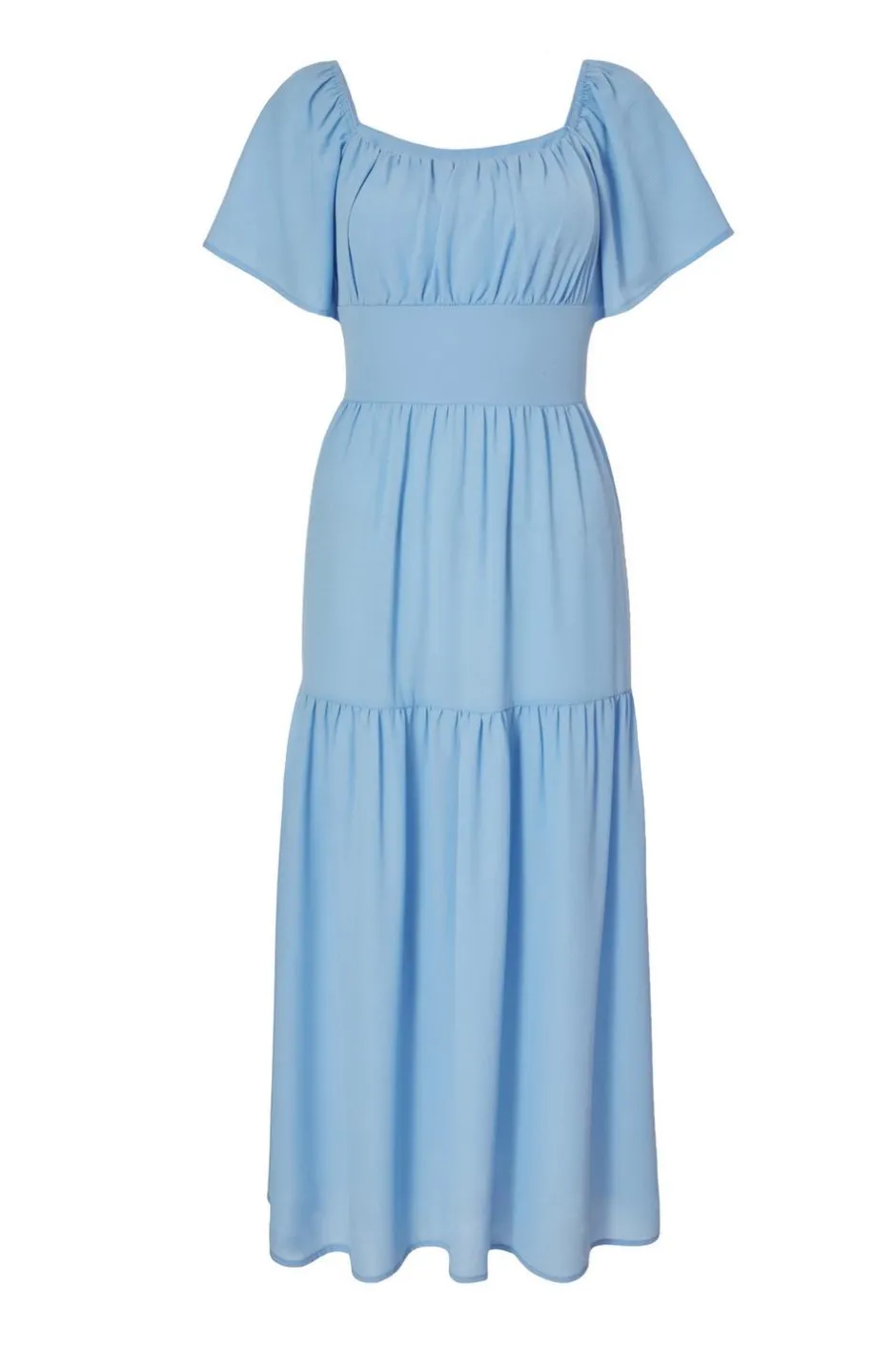Quiz Tiered Midaxi Dress Light Blue Best