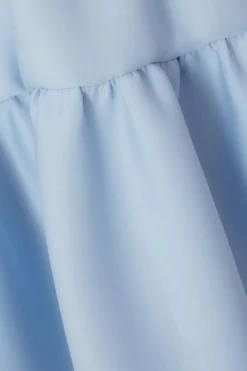 Quiz Light Blue Tiered Skater Mini Dress New