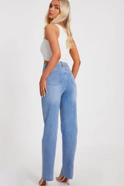 Quiz Light Denim Embellished Jeans Clearance