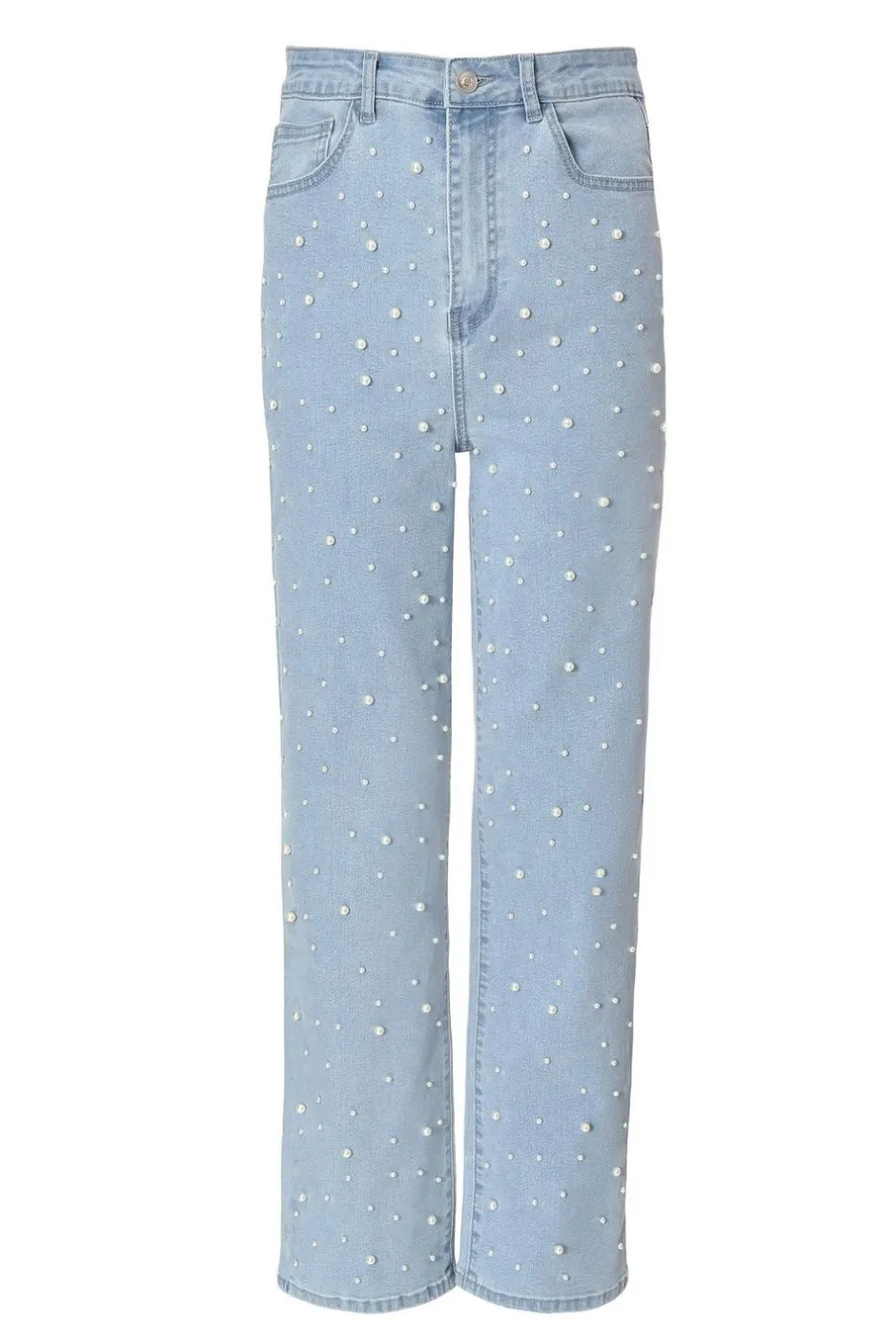 Quiz Light Denim Embellished Jeans