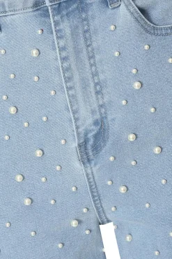 Quiz Light Denim Embellished Jeans