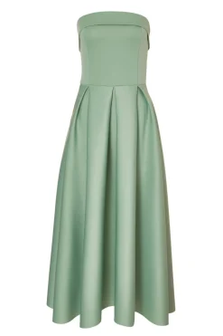 Quiz Light Green Bandeau Skater Dress