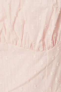Quiz Dobby Ruched Dress Light Pink New