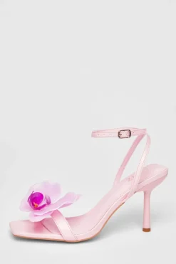 Quiz Flower Detail Stiletto Heels Light Pink Best