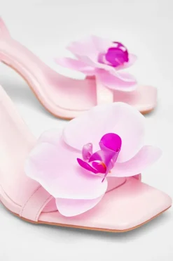Quiz Flower Detail Stiletto Heels Light Pink Best