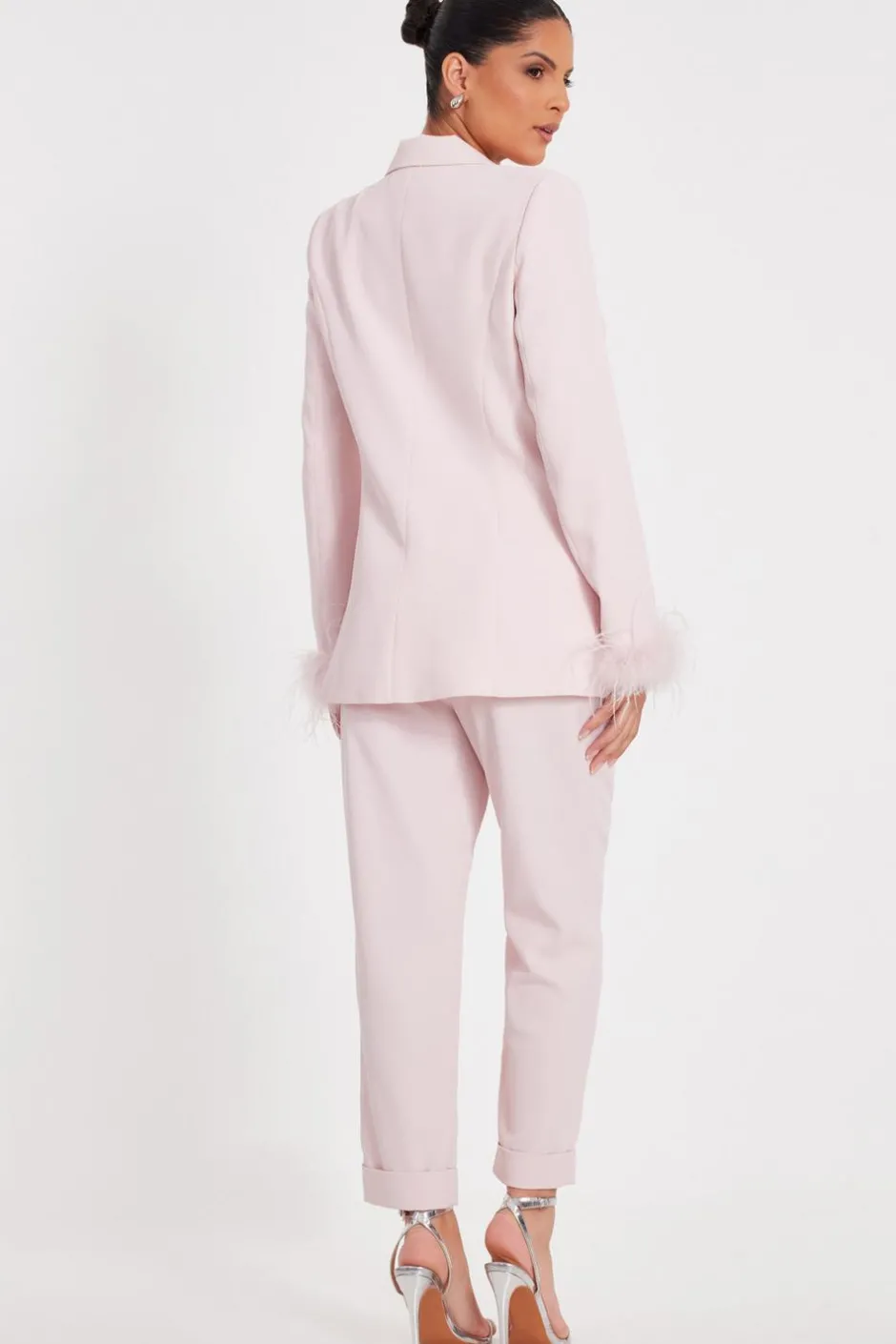 Quiz Light Pink Tailored Trousers Hot