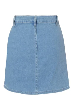 Quiz Light Wash Denim Mini Skirt