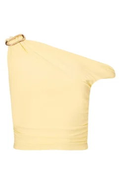 Quiz Buckle Detail Top Light Yellow Hot