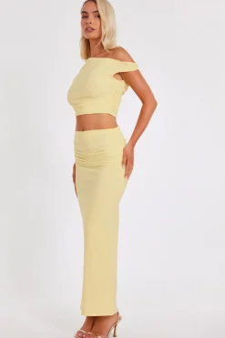 Quiz Buckle Detail Top Light Yellow Hot
