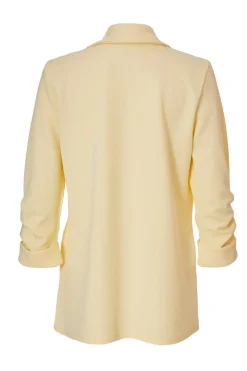 Quiz Ruched Sleeve Blazer Light Yellow Best