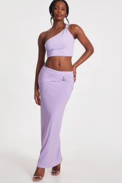 Quiz Lilac Bodycon Maxi Skirt Sale