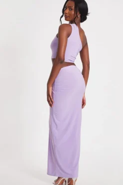 Quiz Lilac Bodycon Maxi Skirt Sale