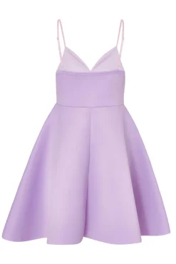 Quiz Bow Front Skater Dress Lilac Online
