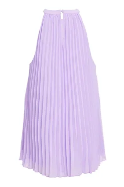 Quiz Lilac Chiffon Pleated High Neck Top