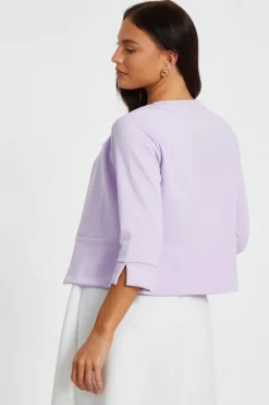Quiz Lilac Cropped Jacket Best
