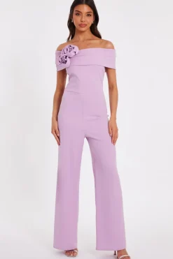 Quiz Lilac Floral Corsage Jumpsuit Online