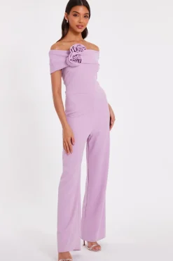 Quiz Lilac Floral Corsage Jumpsuit Online