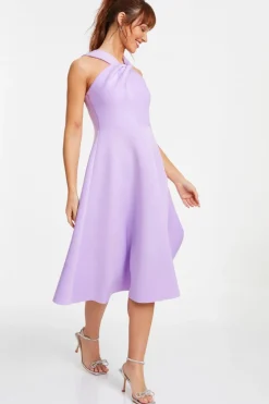 Quiz Lilac Halter Neck Skater Midi Dress Best
