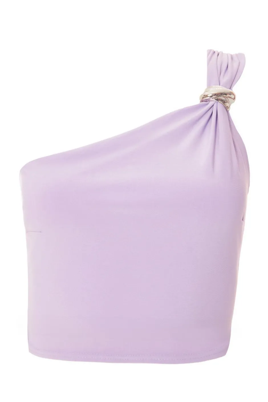 Quiz Lilac One Shoulder Crop Top Discount