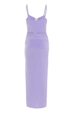 Quiz Ruched Maxi Dress Lilac Online