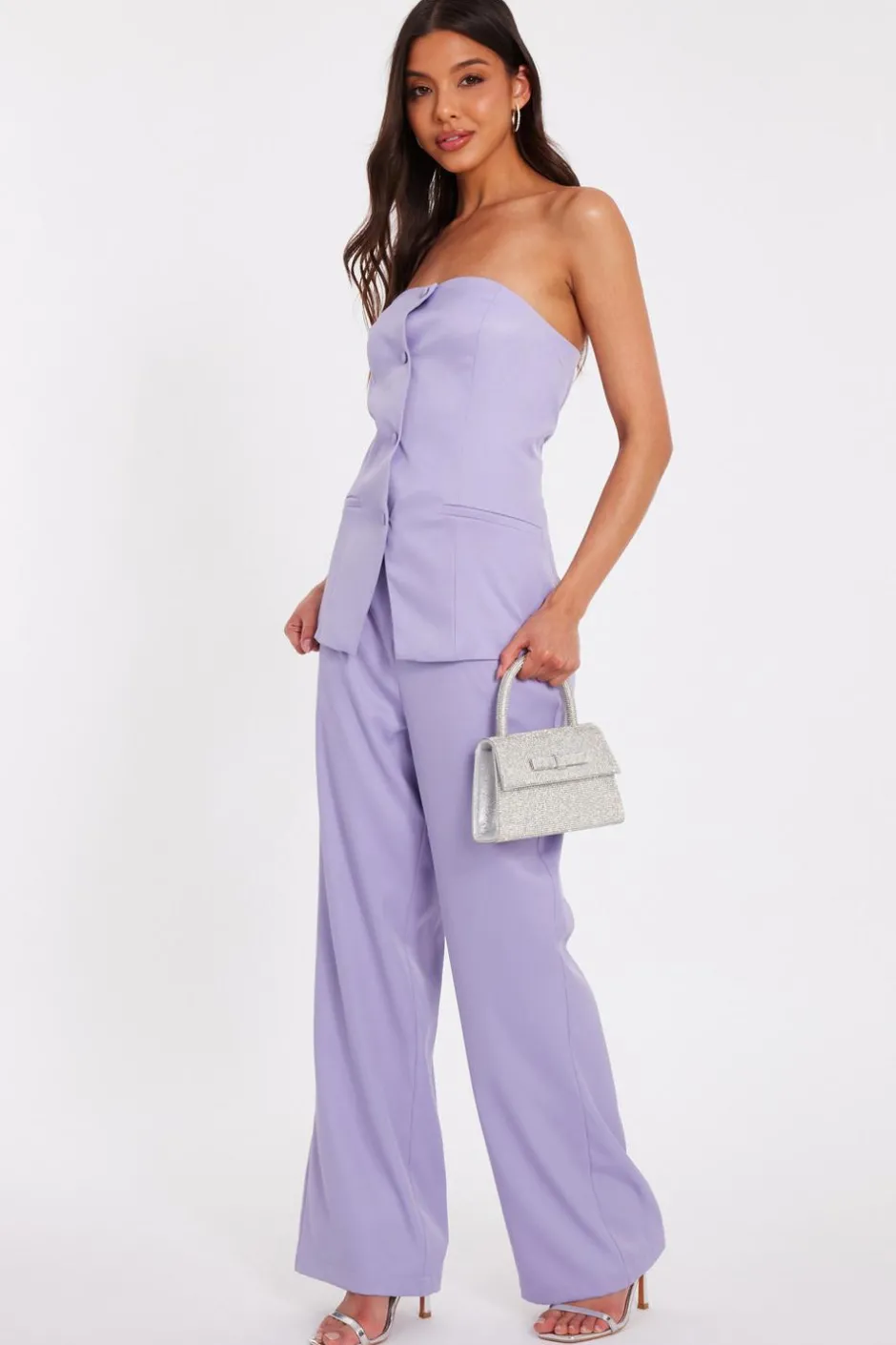 Quiz Lilac Tailored Bandeau Waistcoat New