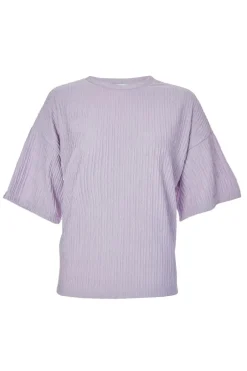 Quiz Textured T-Shirt Lilac Outlet
