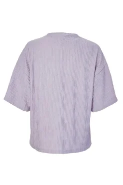 Quiz Textured T-Shirt Lilac Outlet