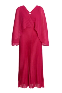 Quiz Magenta Chiffon Pleated Midaxi Dress Online