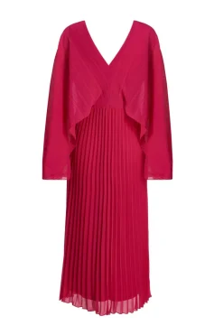 Quiz Magenta Chiffon Pleated Midaxi Dress Online