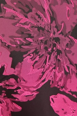 Quiz Magenta Floral Jacquard Midaxi Dress Online