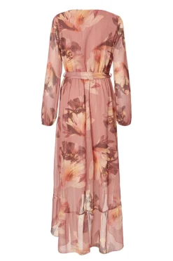 Quiz Mauve Floral Dip Hem Midaxi Dress Discount