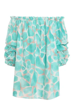 Quiz Mint Giraffe Print Bardot Top Online