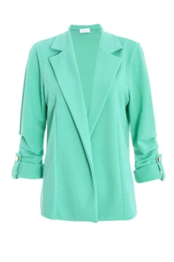 Quiz Mint Ruched Sleeve Tailored Blazer Best