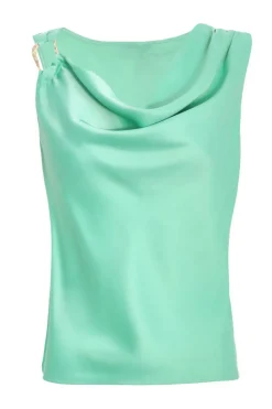Quiz Mint Satin Vest Top Outlet