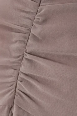 Quiz Mocha Ruffle Mini Skirt Clearance